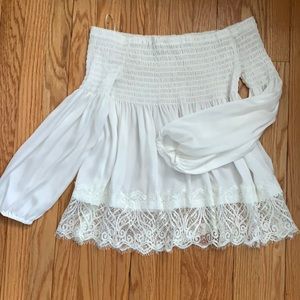 BB Dakota White Off The Shoulder Top